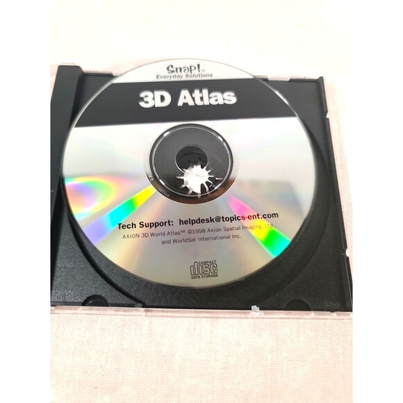 Vintage 2003 3D Atlas PC CD-ROM Software SNAP! WINDOWS 95 98 1.6 Map - Picture 6 of 7